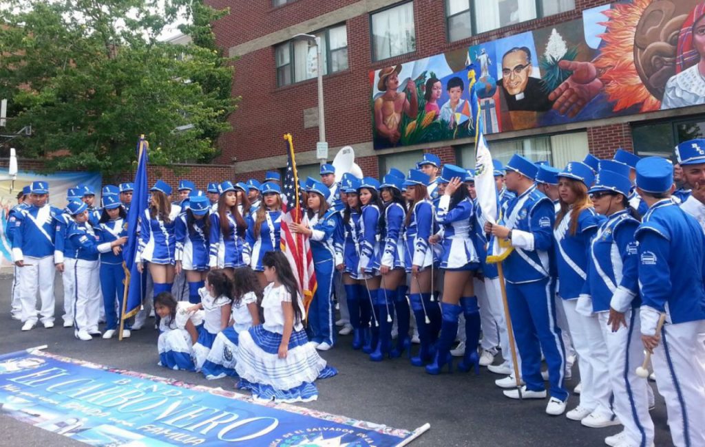Salvadorans celebrate their heritage on Salvadoran Day in front of the Consulate, August 2014. Courtesy of the Consulate General of El Salvador, Boston.